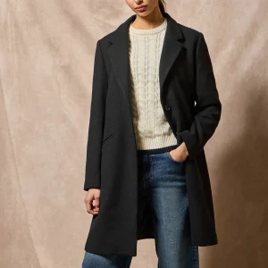 Abrigo Kate abotonado negro con detalles Polo Club